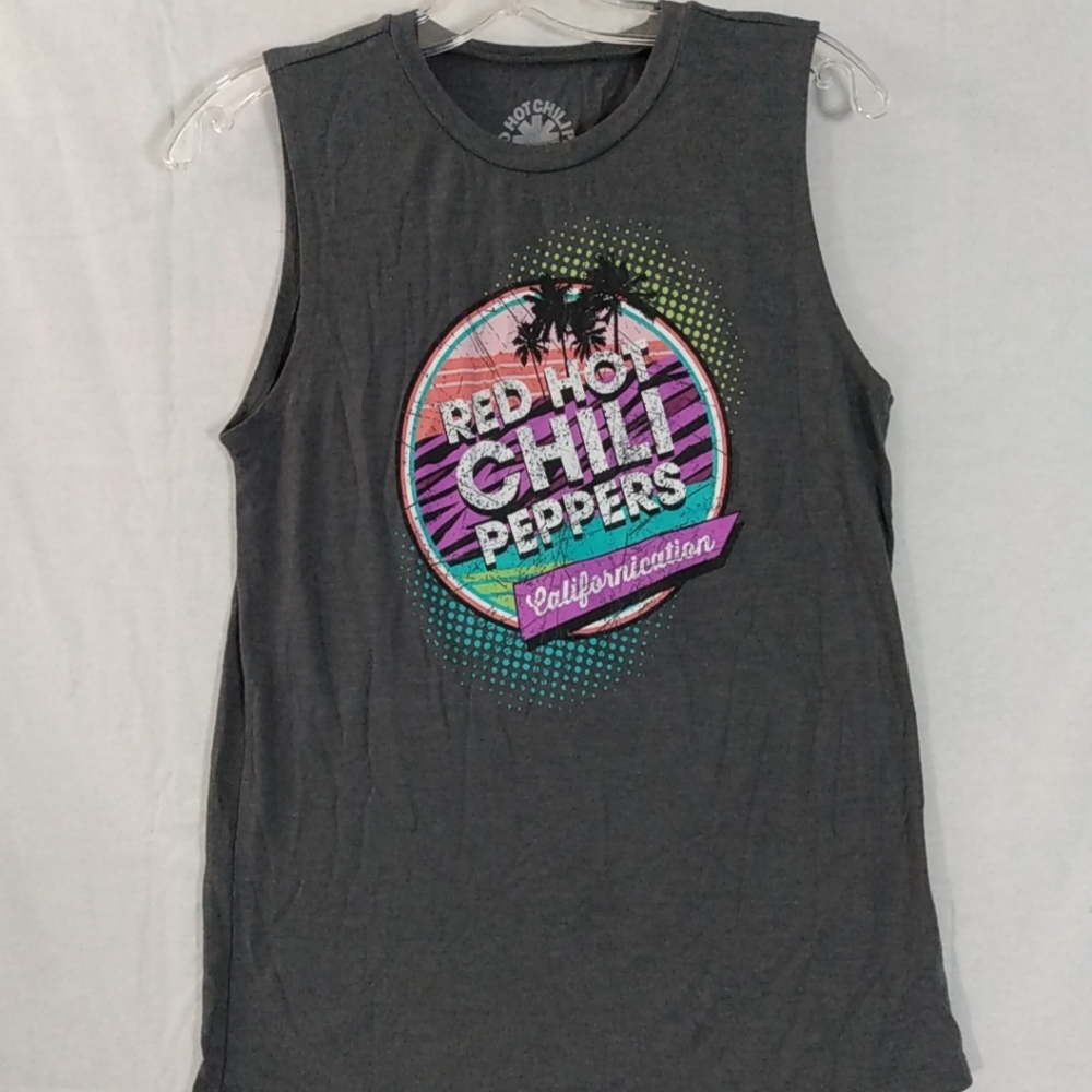 Red Hot Chili Peppers Californication Sleeveless Tank Top Womens M hi/lo Gray